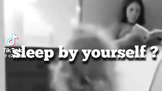 A CHILD APPROACHING HIS MOTHER THAT IF SHE CAN MIND TO SLEEP ALONE COZ SHE WANT TO SLEEP WITH HIS FATHER