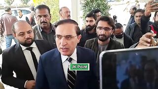 Barrister Gauhar suddenly makes a big announcement outside Parliament over the use of water cannon outside Adiala