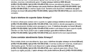 Qual o telefone do suporte Qatar Airways?
