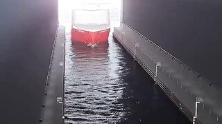Ship Enters Mountain This is Norways Stad Ship Tunnel!