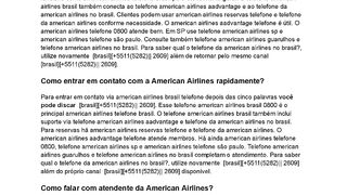 {{AAtelefone brasil}}}Qual telefone ligar para atendimento American Airlines?