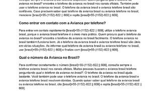 TeLeFoNe)Qual o número da Avianca no Brasil?