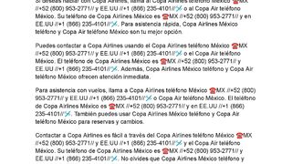[XƎWsǝuılɹıɐdoƆɐouoɟǝlǝʇ] Cuál es la forma de contactar a Copa Airlines?