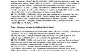 [55Royalcaribbean]A Royal Caribbean tem um contato telefônico?55
