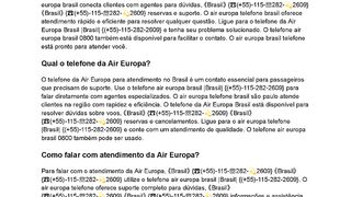 Quais opções de atendimento a Air Europa oferece?