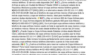 [COPA-MX]Cuál es el teléfono de atención al cliente de Copa Airlines en México?
