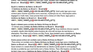 {{telefoneswissbrasil}}Qual é o telefone da Swiss no Brasil?