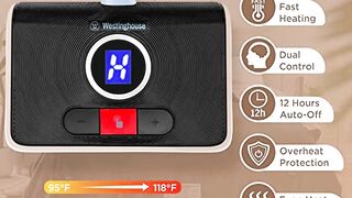 Westinghouse Heated Blanket, Electric Throw with 6 Heating Levels, 4 Hour Auto Off, Overheat Protection, Machine Washable, Flannel