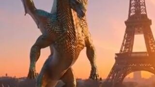 Dragon Landing at the Eiffel Tower