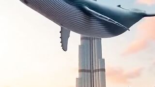 Giant Whale Floating Over Dubai