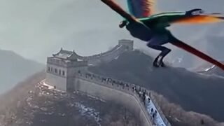 Flying Baby Dinosaur Over the Great