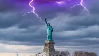 Portal Opening Over the Statue of Liberty