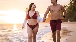 Warm-up in Beach with Husband