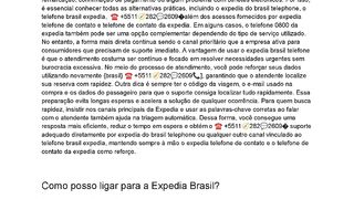 Qual telefone da Expedia Brasil atende mais rápido?