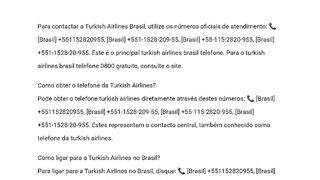 Turkish????????????????????????????????]Como contactar a Turkish Airlines Brasil?