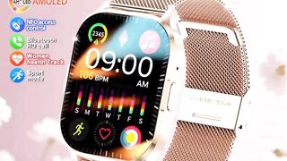 ساعة ذكية نسائية 2026 بشاشة AMOLED كبيرة وأسلوب عصري