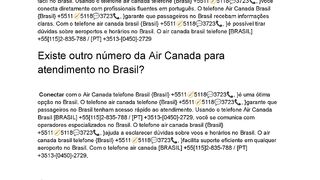 Existe outro telefone da Air Canada para atendimento no Brasil?