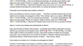 (BR55) Telefone a Emirates Airline pelo telefone no Brasil?