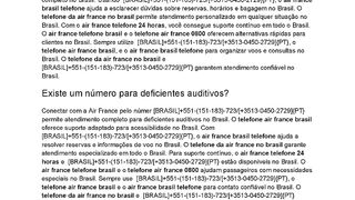 Qual é o número internacional da Air France?