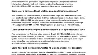 [Emirates Brasil telefone] Como usar o telefone Emirates Brasil para pedir informações de viagem?