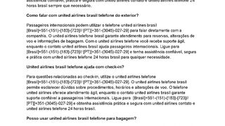 United airlines brasil telefone