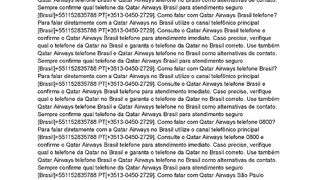 TeLeFone QaTar Airways Brasil? Brasil 1152835788