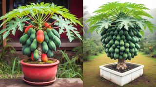 How to grow beautiful super dwarf papaya trees  Papaya air layering method