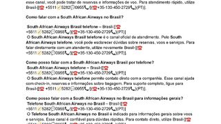 {{southafrican}}South African Airways em São Paulo?