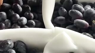 Black grapes are sweet and delicious