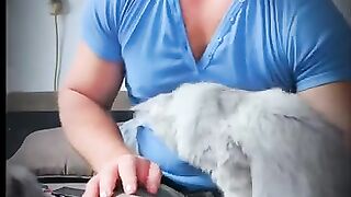 My cat needs some massage due to the stress of hunting.