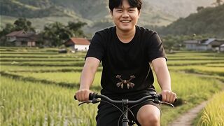 cycling in the afternoon with beautiful views