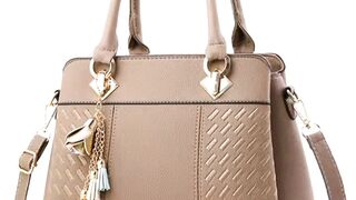 حقيبة يد نسائية فاخرة Gusure بتصميم أنيق وسعة كبيرة مع حمالة كتف وشرابة عصرية