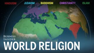 An animated map illustrating the global spread of religion