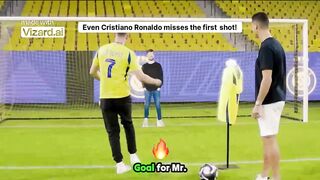 Even Cristiano Ronaldo misses the first shot!