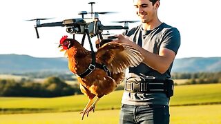 A Man Tied a Drone to a Chicken and Made It Fly  Shocking Experiment