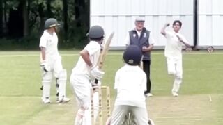 What a ball????????12 year old fast bowler #cricketlife #cricketlover#fastball #wicket#fastbowling#swing