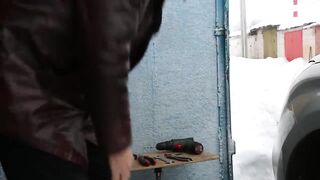Зимой по снегу , лучше не придумать.