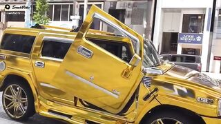 The gold car
