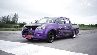 All-new pickup truck vs. Ferrari! Which one is faster.