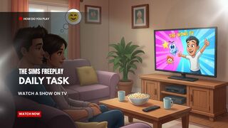 The Sims FreePlay - Daily Tasks (Watch a show on TV}