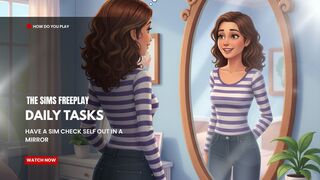 The Sims FreePlay - Daily Tasks (Have a SIM Check Self out  in A mirror)