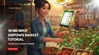 The Sims FreePlay - SimTown Market Tutorial (Complete A Market Order)