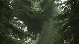 Dragon monster comes out of the forest