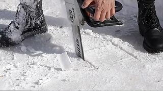 -20C Trout Fishing in a Frozen Lake at