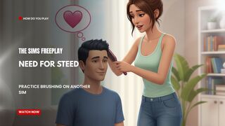 The Sims FreePlay - Need For Steed (Practice Brushing on another sim )