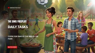 The Sims FreePlay - Daily Tasks (Cook For Sims At The BBQ In The Park)