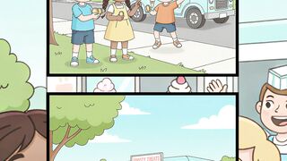 Happy Kids Enjoying Ice Cream