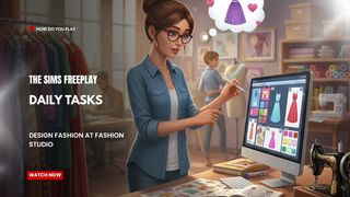 The Sims FreePlay - Daily Tasks (Design Fashion At Fashion Studio)