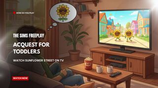 The Sims FreePlay - A Quest For TODDLERs (Watch Sunflower street on TV)
