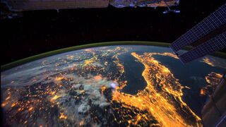 Time-lapse video of the Earth taken from the International Space Station is called All Alone in the Night.
